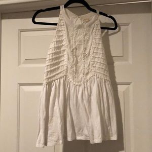 Anthropologie white racer back top